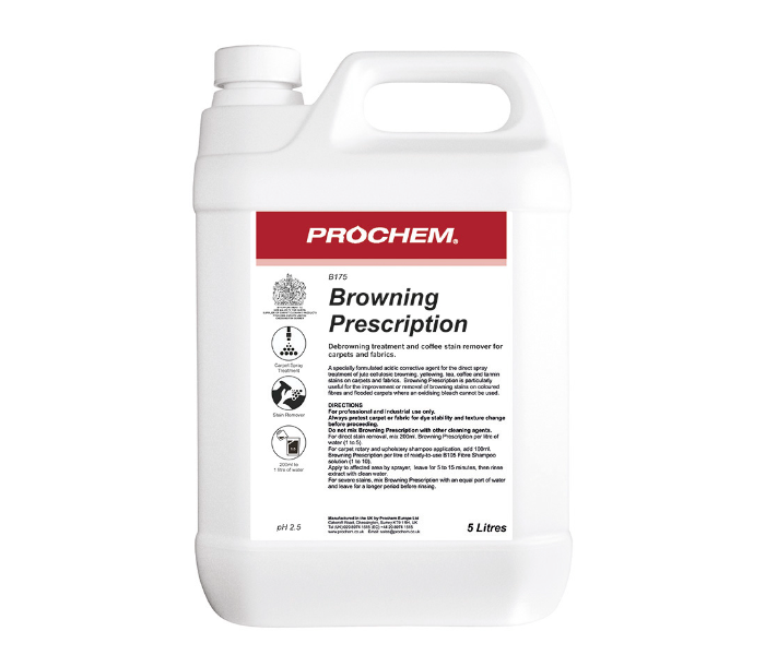 Prochem B175 Browing Prescription Treating Water Damage Stain In Carpet -5l - Zoom Image