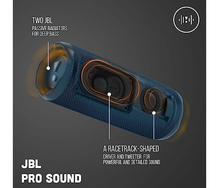 JBL Flip 6 High Quality Bluetooth Speaker - Blue - Zoom Image 2