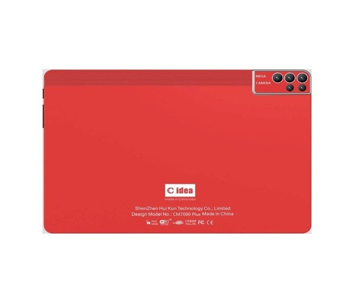 C idea CM7000plus 10" Smart Tablet  - 5G Android HD Face Unlock Tab - 6000mAh Dual-Sim Wifi Zoom Supported Tablet Pc With Bluetooth Keyboard and Protective Case - RED  - Zoom Image 4