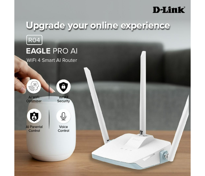 D-Link Eagle Pro AI N300 Smart Router R04 with Voice Control - White - Zoom Image 7