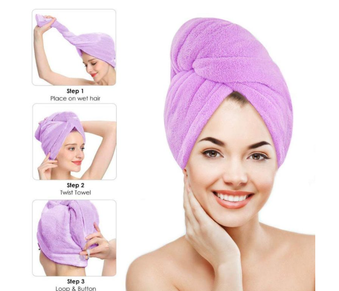 Microfiber Quick Hair Drying Towel Turban Wrap Cap - Assorted Colors - Zoom Image 1