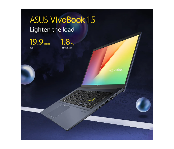 ASUS VIVOBOOK X513EA-EJ3571W 15.6" FHD 3.0GHZ Intel Core i3 1115G4 8GB RAM 512GB SSD Intel HD Graphics Windows 11 Home Eng-Arabic Keyboard - Black  - Zoom Image 3