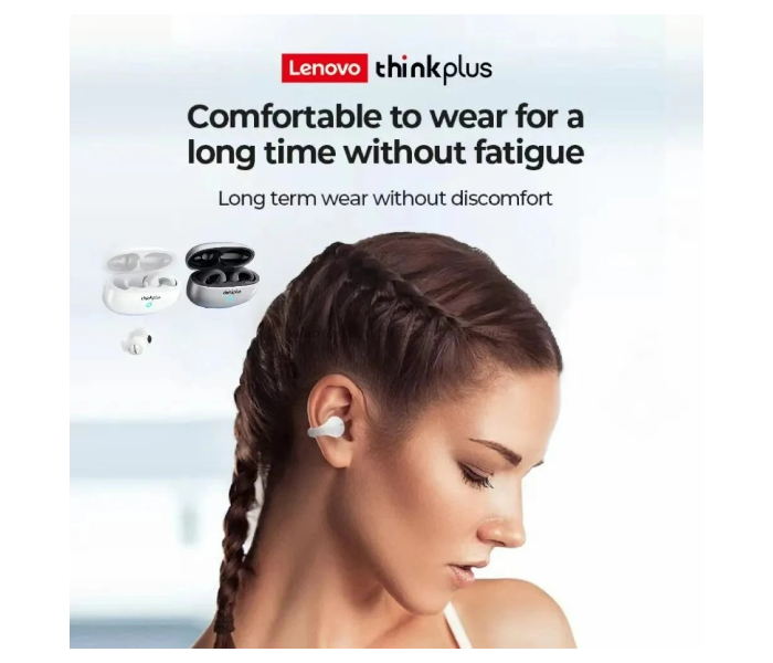  Lenovo Thinkplus XT83 II TWS Wireless Headphones Bluetooth 5.2 Earclip Design Touch Control - Black - Zoom Image 4