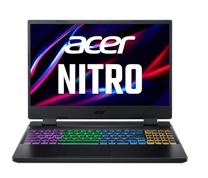 Acer Nitro 5-AN515 NH-QFMEM.00H 15.6 Inch FHD 144Hz  Intel Core I7 12700H 2.3 Ghz Processor 16GB RAM 512GB SSD 6GB NVIDIA GeForce RTX 3060 Graphics  Windows 11 Home English Arabic Keyboard - Black - Zoom Image 1