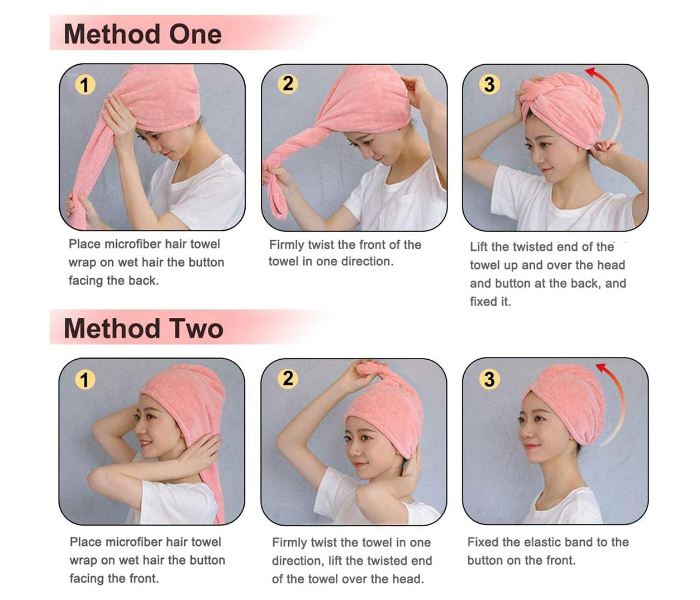 Microfiber Quick Hair Drying Towel Turban Wrap Cap - Assorted Colors - Zoom Image 4