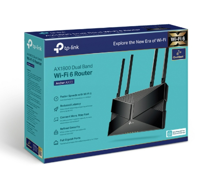 TP-Link Archer AX23 AX1800 Dual-Band Wi-Fi 6 Router - Black - Zoom Image 7