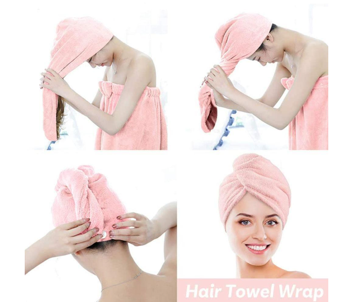 Microfiber Quick Hair Drying Towel Turban Wrap Cap - Assorted Colors - Zoom Image 3