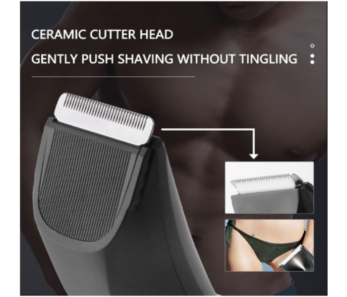 Kemei KM - 3208 Body Hair Trimmer, Electric Groin Trimmers for Men, Replaceable Electric Cordless Ball Hair Trimmer Shaver, Multi-Function Body Groomer Set Pubic Trimmers with Washable Blade - Black - Zoom Image 3