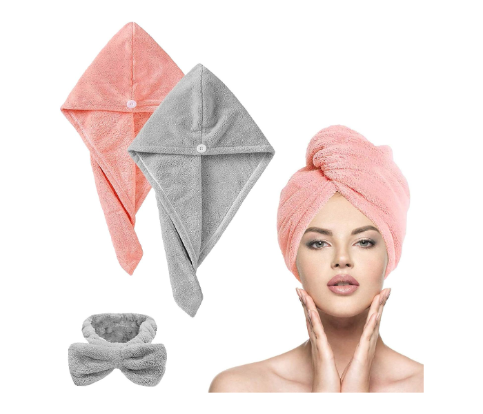 Microfiber Quick Hair Drying Towel Turban Wrap Cap - Assorted Colors - Zoom Image 6