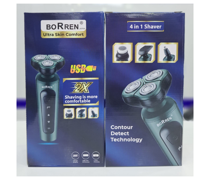 Borren BR-S789 4 in 1 Ultra Skin Comfort Shaver with Contour Detect Technology - Zoom Image 2