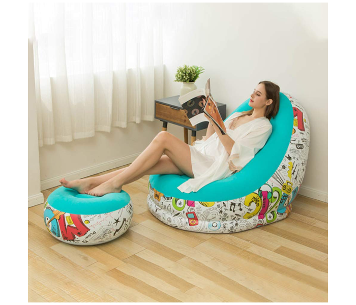 Generic Portable Inflatable Sofa With Footrest - Assorted - Zoom Image 3