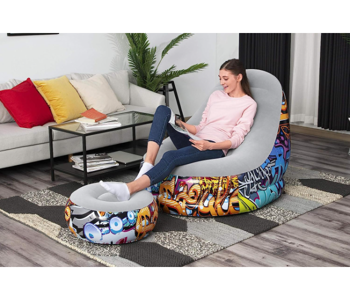 Generic Portable Inflatable Sofa With Footrest - Assorted - Zoom Image 1