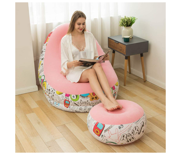 Generic Portable Inflatable Sofa With Footrest - Assorted - Zoom Image 2