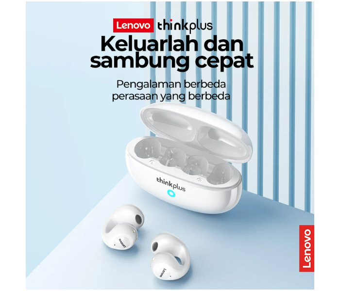 Lenovo Thinkplus XT83 II TWS Wireless Headphones Bluetooth 5.2 Earclip Design Touch Control - White - Zoom Image 2