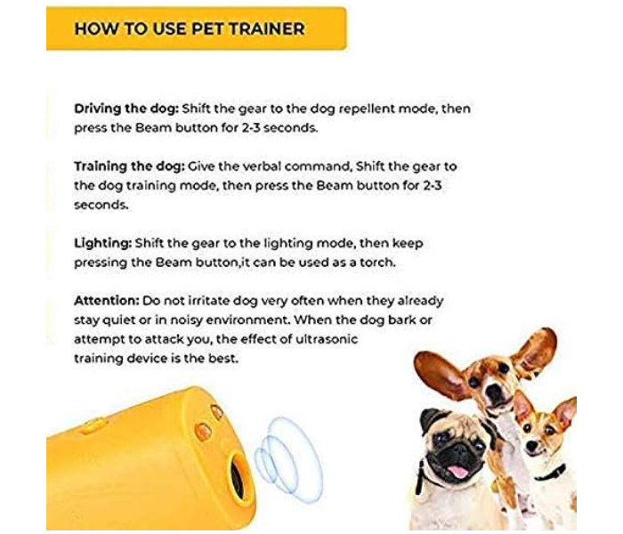 3 in 1 Ultrasonic LED Dog Repeller Anti Bark Stop Barking Dog Training Repeller Control Pet Trainer - Zoom Image 4