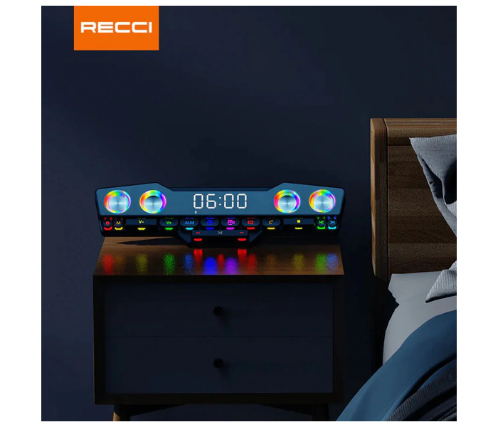 Recci RY05 E-Sports Wireless Speaker Colorful Lights HIFI-Level Sound - Black - Zoom Image 9