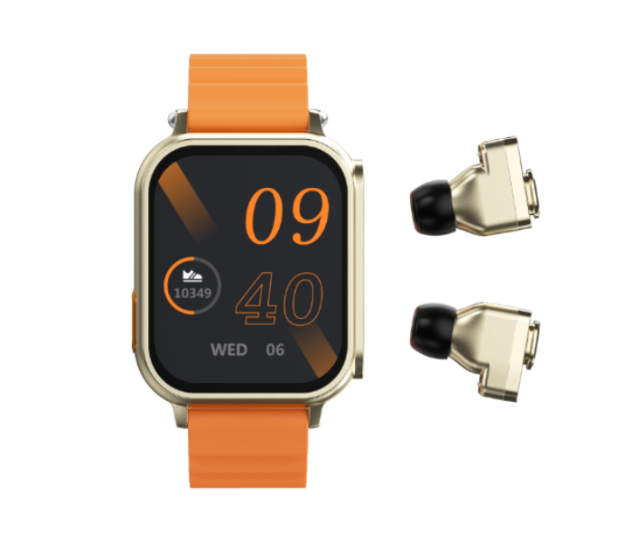 N22 1.96 inch 2 in 1 Series 8 Waterproof Smart Watch with Headphones NFC Health Monitor TWS Music MP3 HiFi Speaker Stereo Wireless Earbuds - Orange - Zoom Image 3