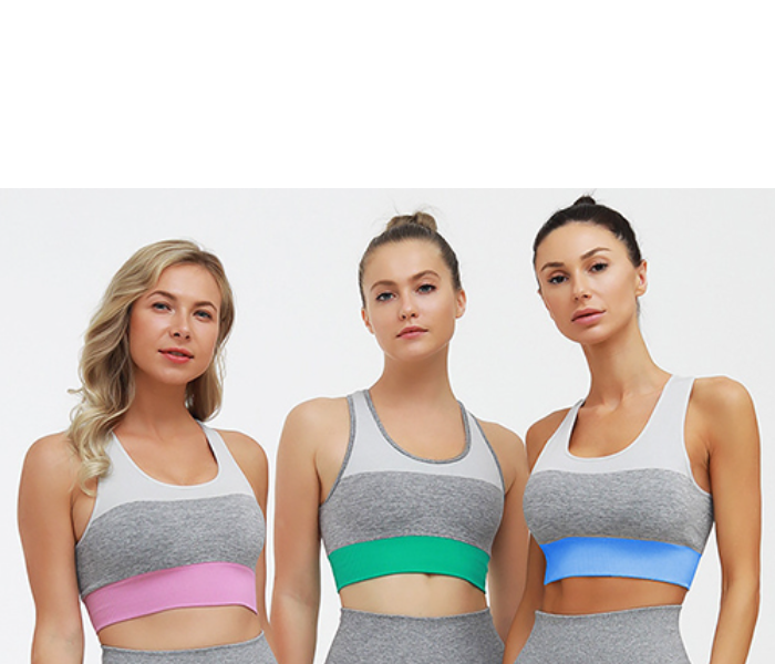 Women's Padded Free Size Striped Mixed Color Sporty Yoga Seamless Bra - Zoom Image 4