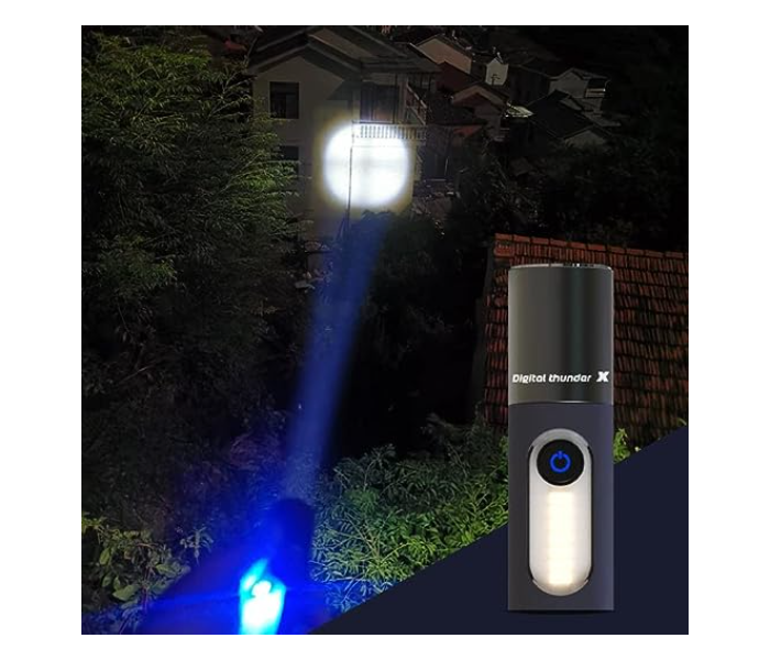  Generic Zoomable LED Flashlight High Lumens LED Rechargeable Tactical Laser Flashlight 4Modes Light Floodlight Torch - Zoom Image 2