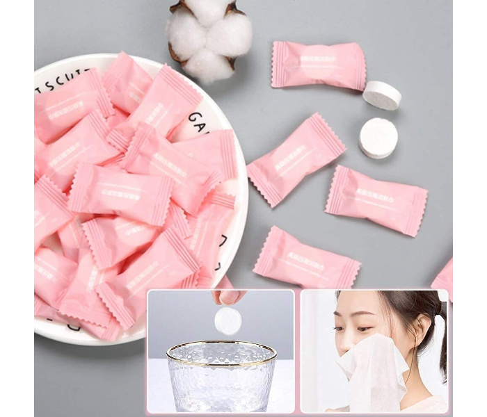 Pack of 50 pcs Compressed Capsule Washable wipes towel makeup travel tool  - Zoom Image 1