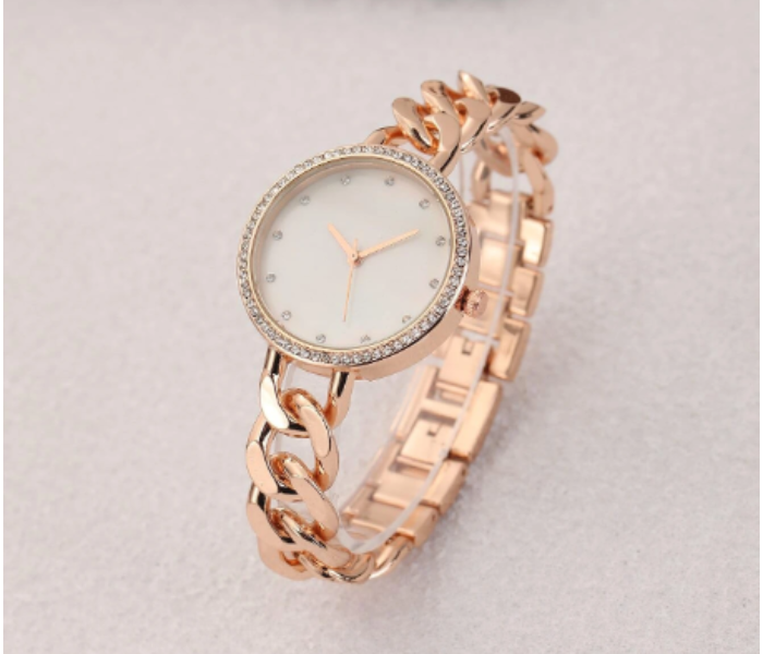 Ladies Elegant Fashion Quartz Wristwatch - Rose Gold - Zoom Image