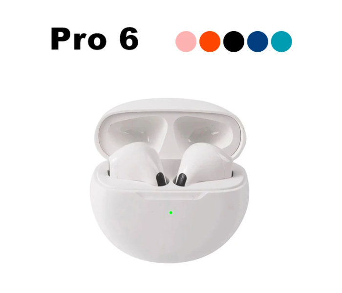 Pro 6 TWS Earbuds Earphone Wireless Headphones Bluetooth Headset - Black - Zoom Image 4