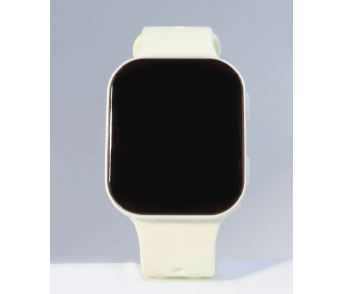 LED Wrist Watch for Unisex with Silicon Strap - White - Zoom Image 2