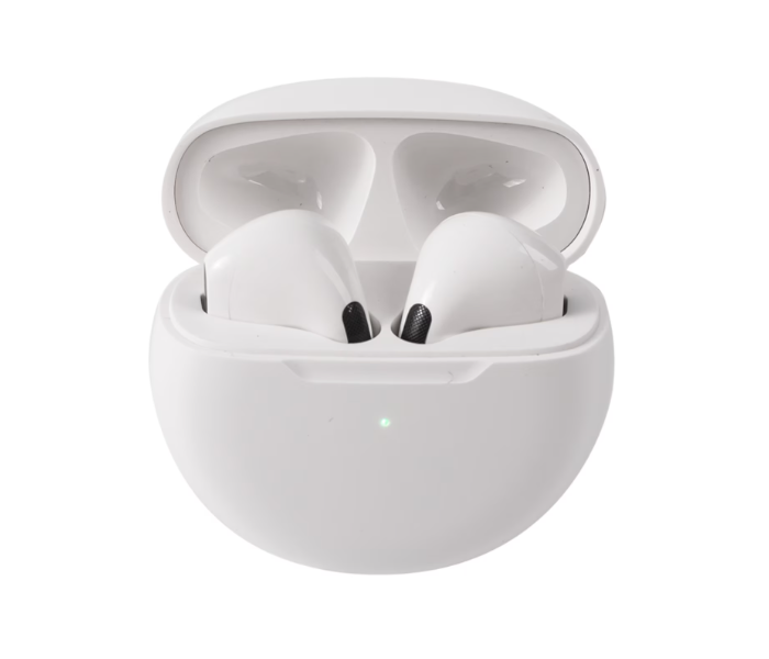 Pro 6 TWS Earbuds Earphone Wireless Headphones Bluetooth Headset - White - Zoom Image 1