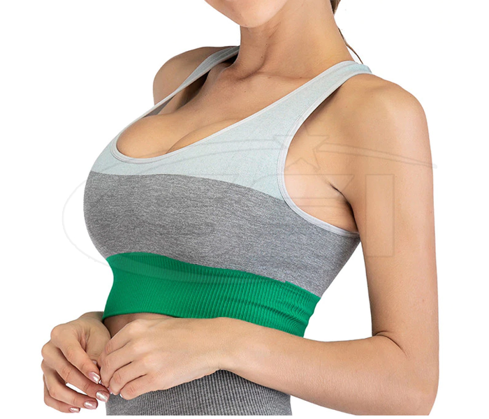 Women's Padded Free Size Striped Mixed Color Sporty Yoga Seamless Bra - Zoom Image 2