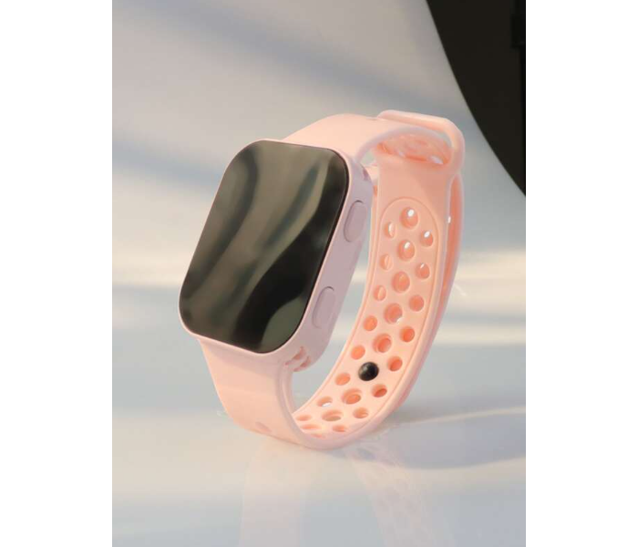 LED Wrist Watch for Unisex with Silicon Strap - Rose - Zoom Image 1