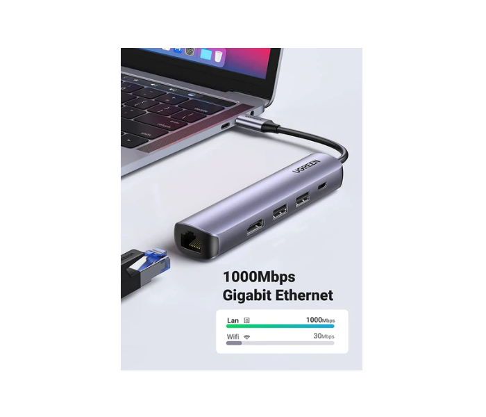 Ugreen UG-USBC-CM418-5P-MM-ADP 5-in-1 4K HDMI USB C Hub - Zoom Image 3