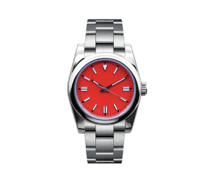 Empower Waterproof Stainless Steel Classic Wrist Watch For Men - Red And Silver - Zoom Image