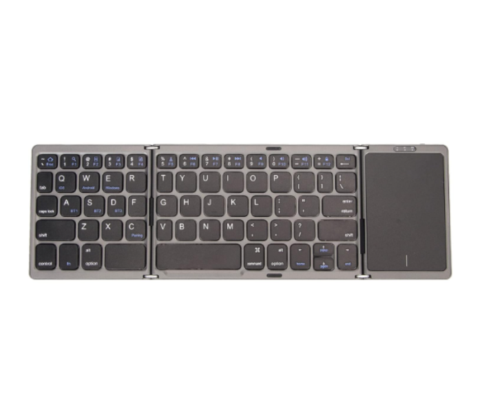 Portable Mini BluetoothFoldable Keyboard with Touchpad Mouse - Black - Zoom Image 3