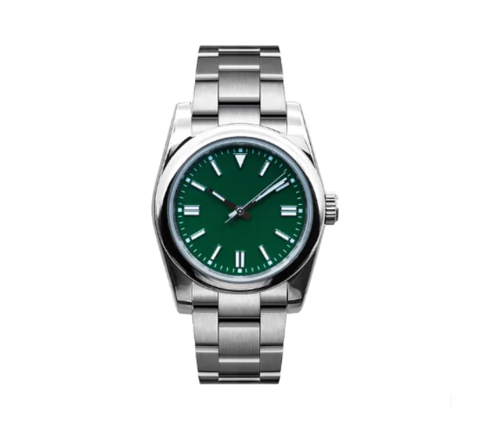 Empower Waterproof Stainless Steel Classic Wrist Watch For Men - Green And Silver - Zoom Image