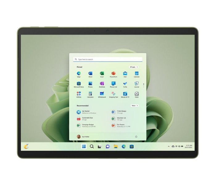 Microsoft QEZ-00059 Surface Pro 9 13inch PixelSense Display Intel Core i5-1235U Processor 8GB RAM 256GB SSD  Shared Intel Iris Xe Graphics Windows 11 Home - Green - Zoom Image 1