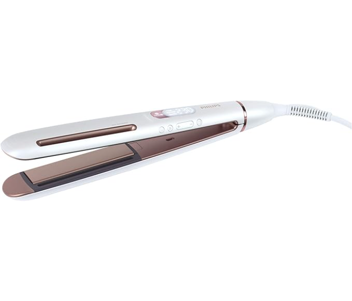 Philips BHS830/03 Prestige Hair Straightener With Senseiq Technology - White/Pink - Zoom Image 1