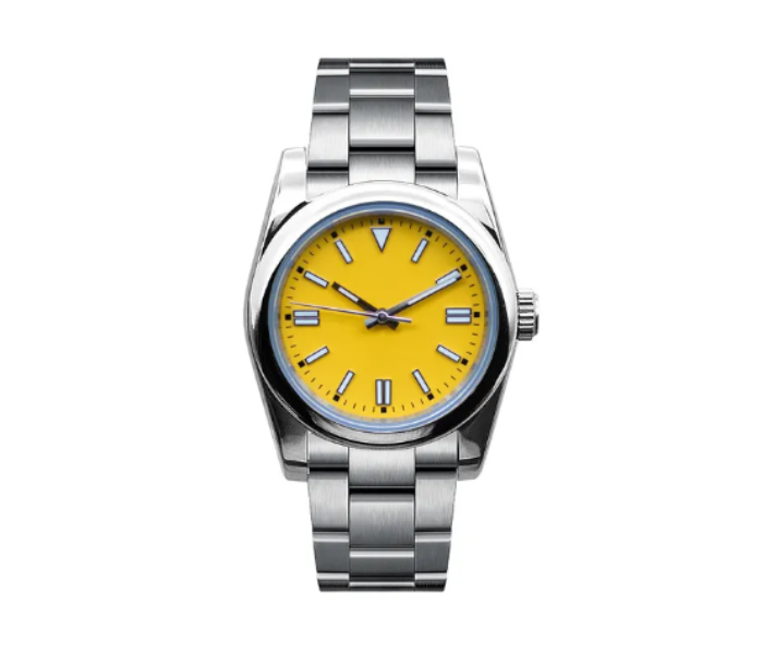 Empower Waterproof Stainless Steel Classic Wrist Watch For Men - Yellow And Silver - Zoom Image