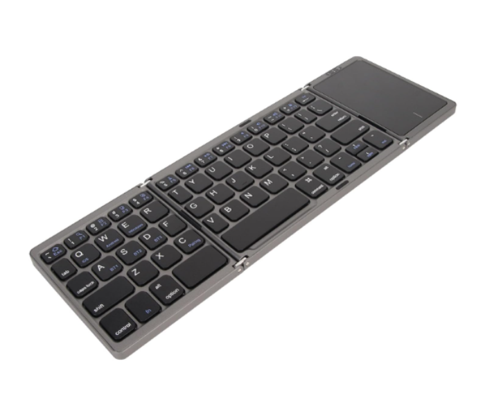 Portable Mini BluetoothFoldable Keyboard with Touchpad Mouse - Black - Zoom Image 4