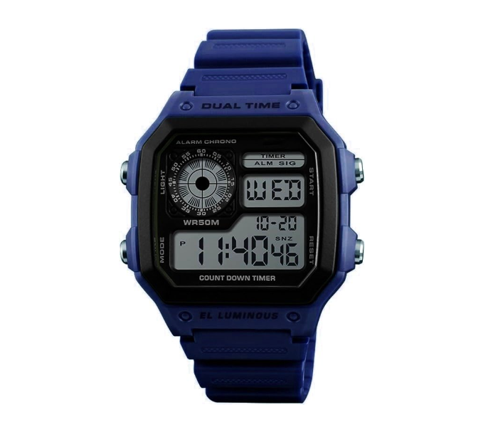 X-LOTS Water Resistant Shock Military Sports Digital Watch - Blue - Zoom Image