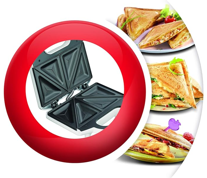 MOULINEX SM154042 Ultracompact Sandwich Maker,700 W - White - Zoom Image 4