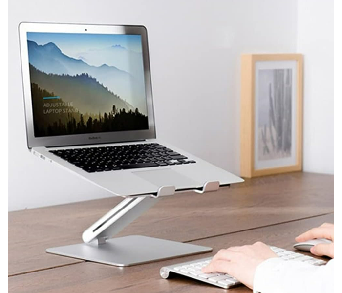 Height Adjustable Laptop Stand Premium Aluminum AP-8 Pedestal for Laptop and Tablet - Silver - Zoom Image 5