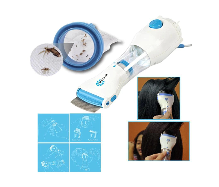 Anti Lice Electric Rechargeable Vacuum Steel Comb Machine For Head Lice Treatment - Zoom Image 3