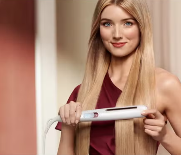 Philips BHS830/03 Prestige Hair Straightener With Senseiq Technology - White/Pink - Zoom Image 5