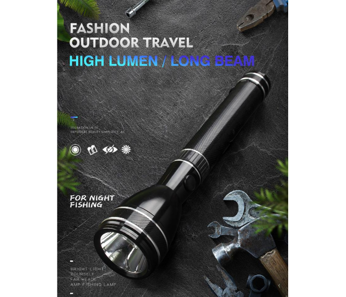 Combo 3pcs Cyber Long Head 30cm Aluminum Heavy Body High Power LED Strong Flashlight Torch Outdoor Waterproof Spotlight Camping Hunting With Car Charger - Zoom Image 4