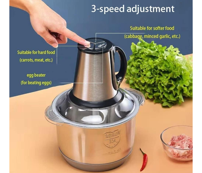 Generic Electric 3L Multi Function Stainless Steel Kitchen Food Processor for Meat Vegetables Chopper Blender Grinder - Zoom Image 4