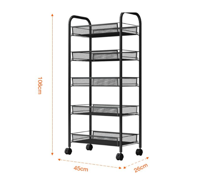 5 Tier Movable Storage Organizer Rack - Zoom Image 5