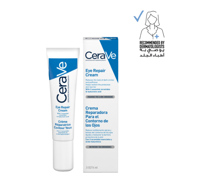 CeraVe Eye Repair Cream For Dark Circles And Puffiness With Hyaluronic Acid 14ml - Zoom Image