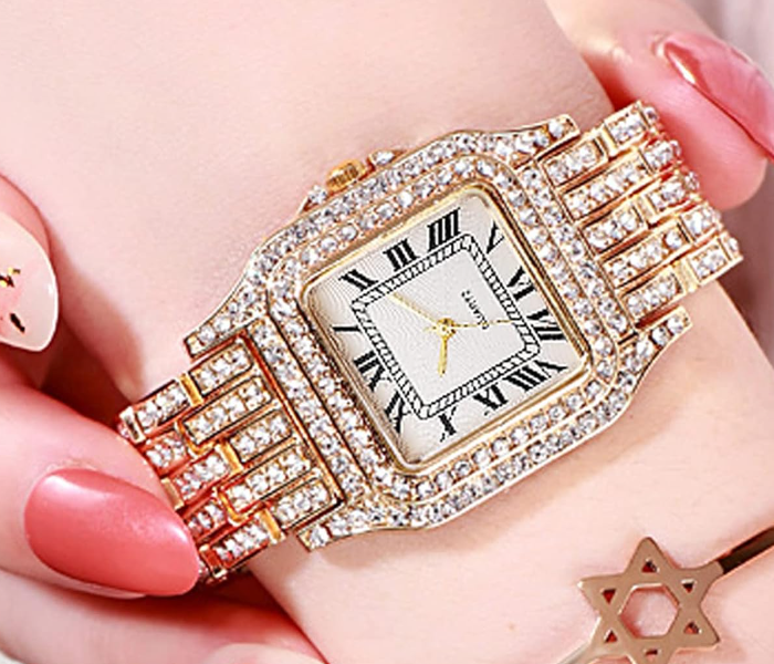 Luxury Women Watch Full Rhinestone Ladies Wrist Watch Relogio Feminino - Gold - Zoom Image 2