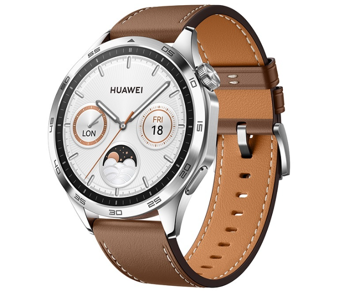 Huawei Watch GT 4 46mm with Brown Leather Strap - Brown - Zoom Image 4