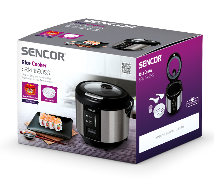 Sencor SRM 1890SS 1.8L Automatic Rice Cooker - Silver & Black - Zoom Image 9